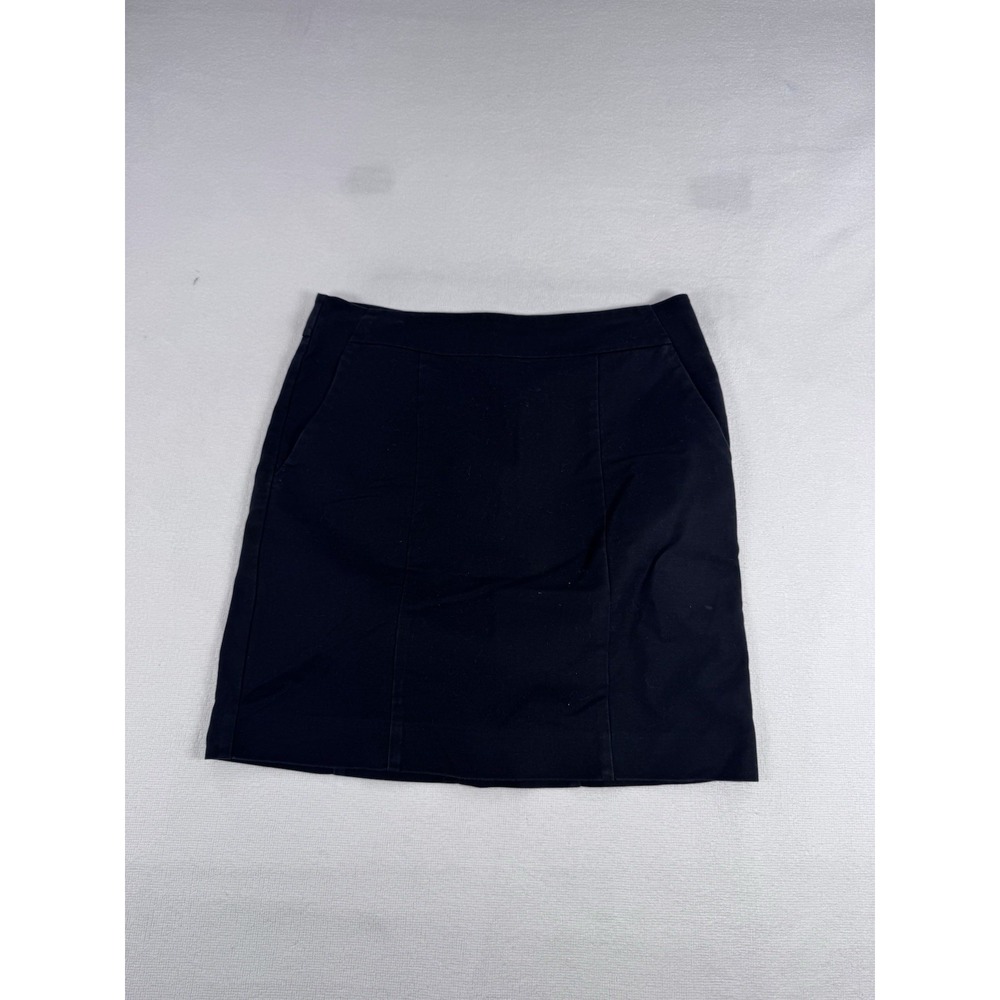 Ann Taylor Womens Black Mini Pencil Skirt Size 4 Career Office Stretch Pocket